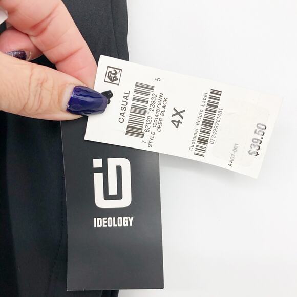 IDEOLOGY Womens Relaxed Jogger 4X Deep Black High Rise Pockets Elastic Waist NWT - Picture 10 of 12